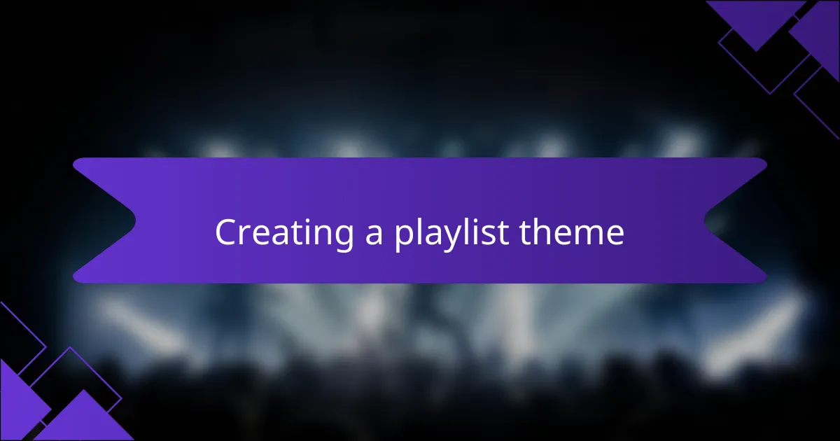 Creating a playlist theme