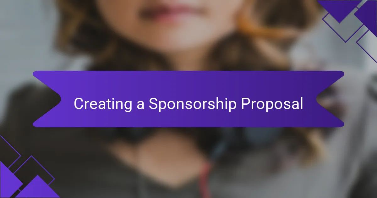 Creating a Sponsorship Proposal