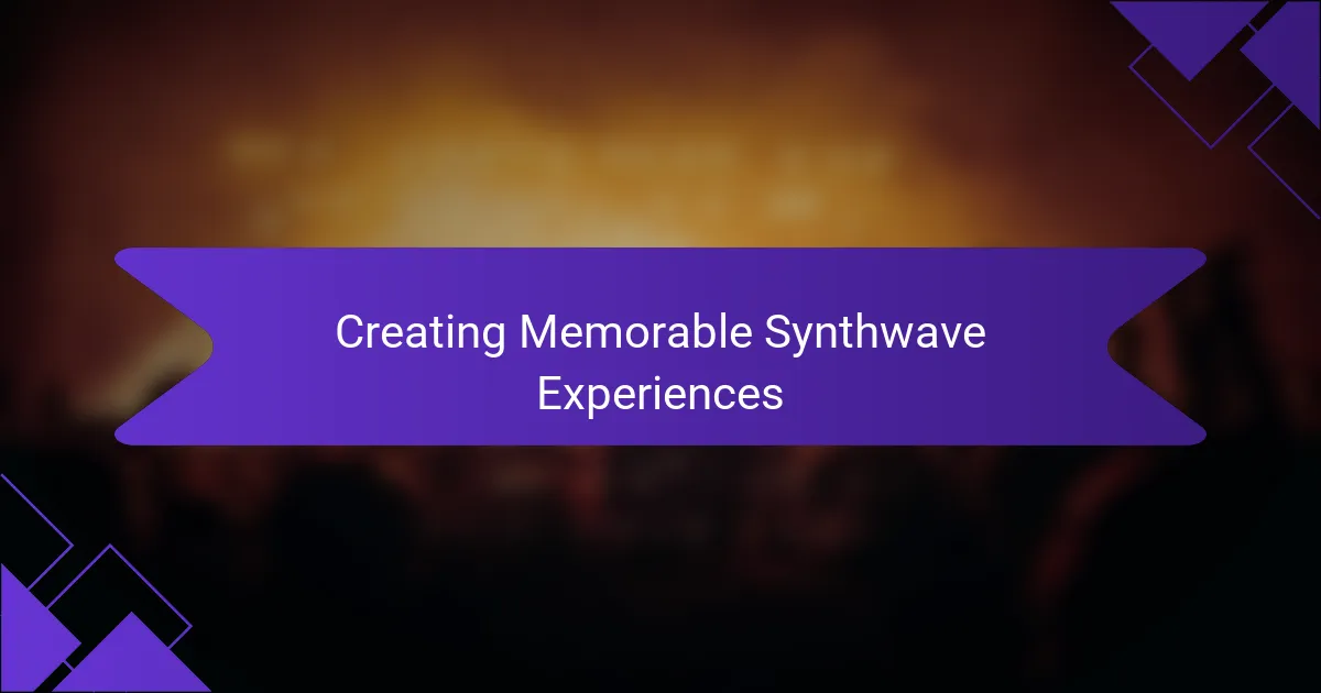 Creating Memorable Synthwave Experiences