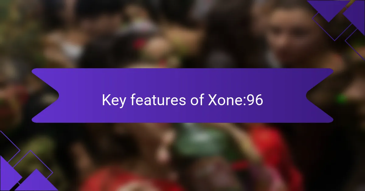 Key features of Xone:96