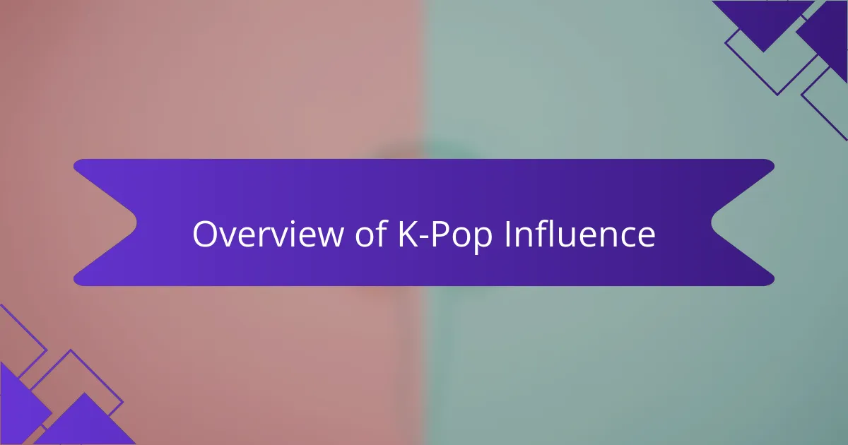 Overview of K-Pop Influence