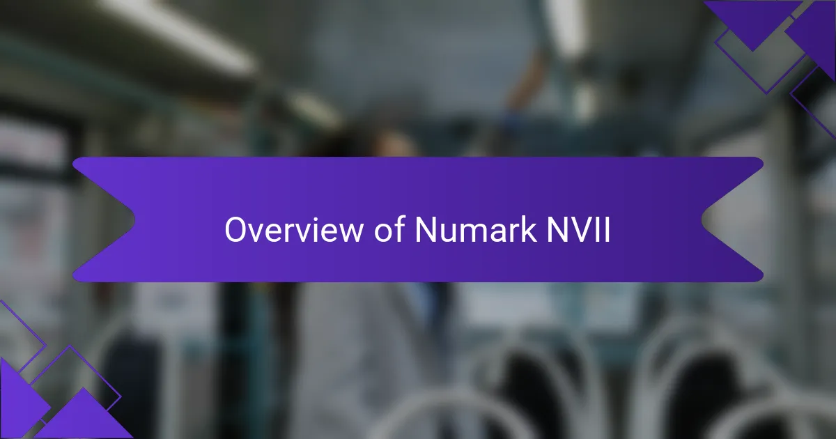 Overview of Numark NVII