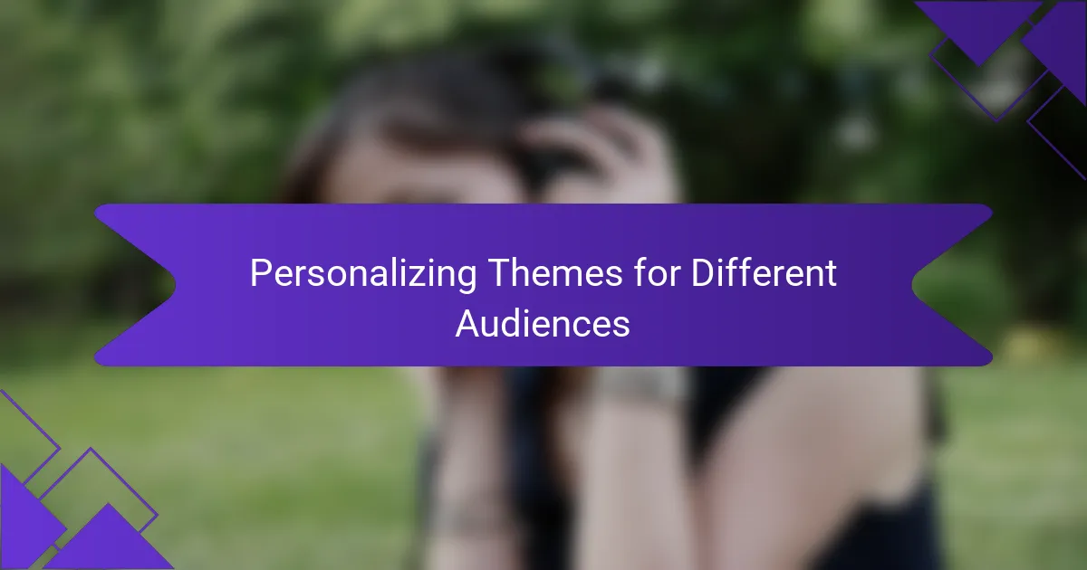 Personalizing Themes for Different Audiences