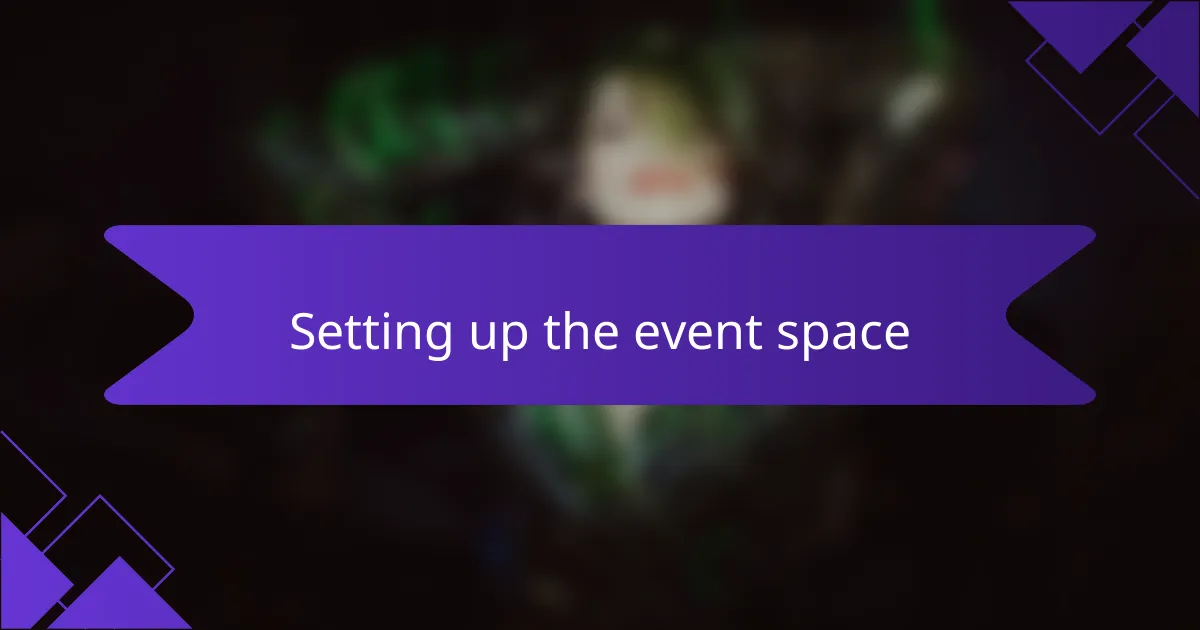 Setting up the event space