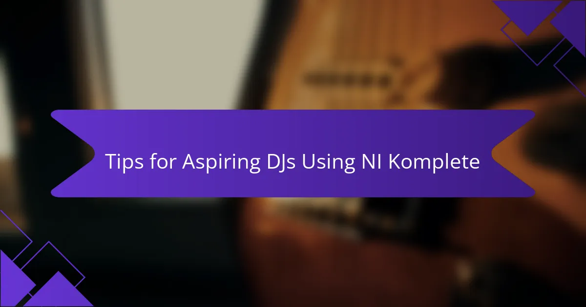 Tips for Aspiring DJs Using NI Komplete