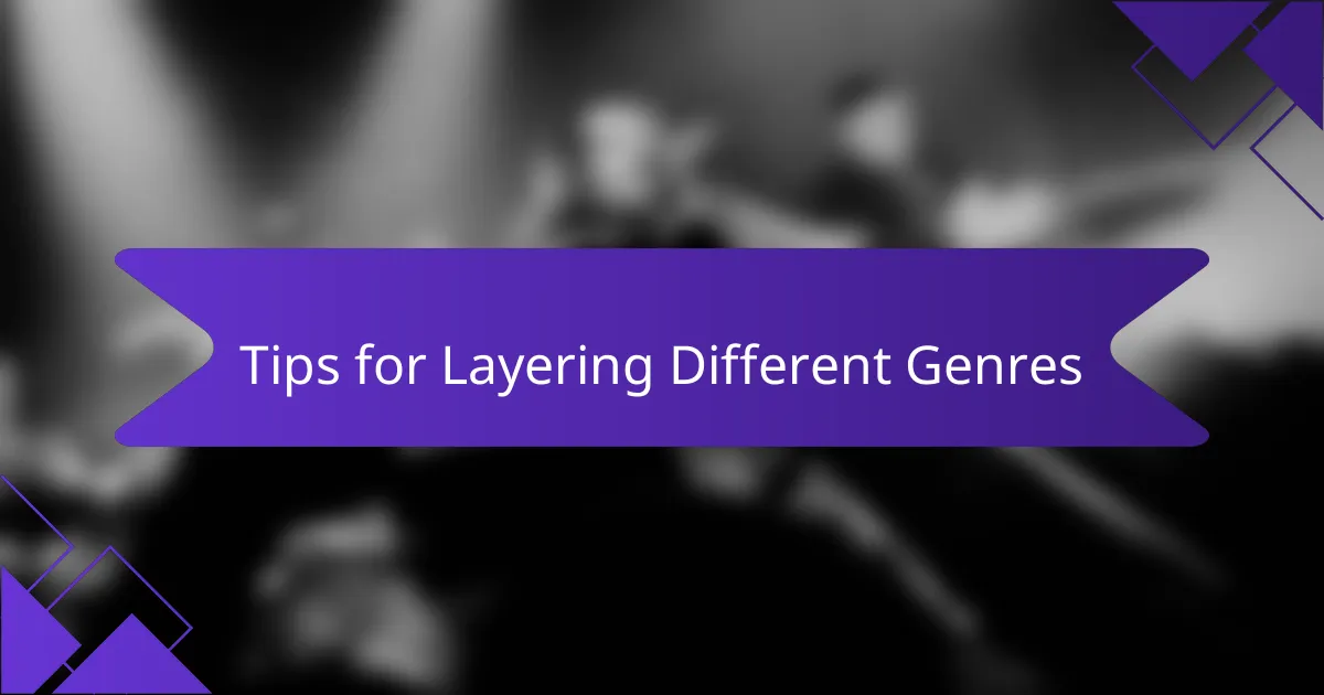Tips for Layering Different Genres
