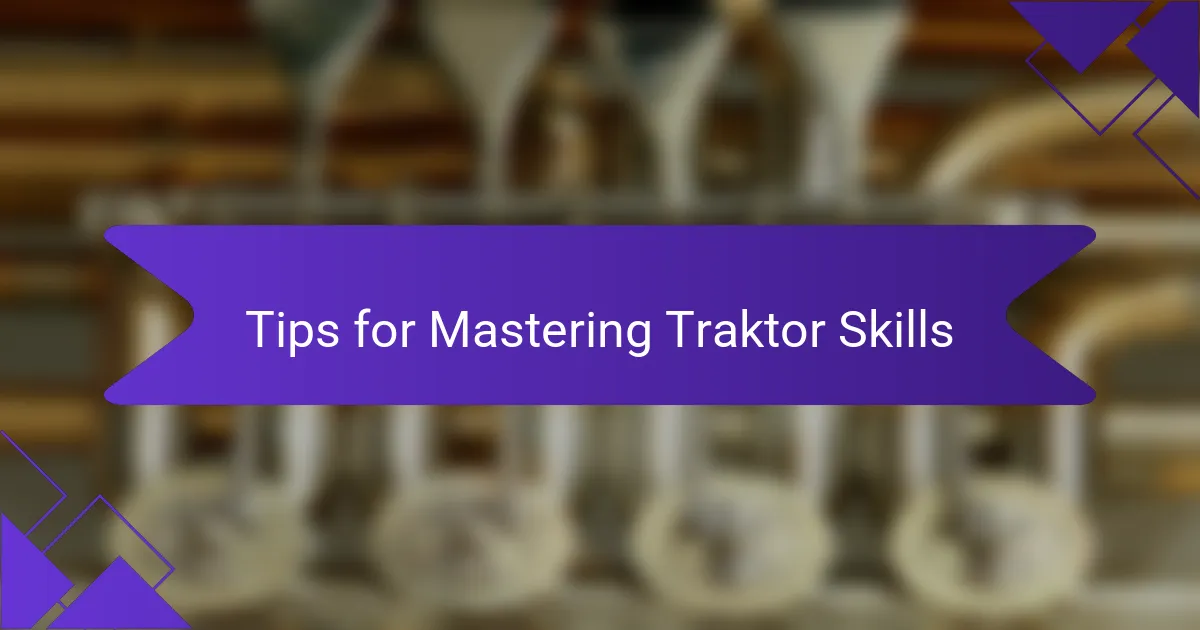 Tips for Mastering Traktor Skills
